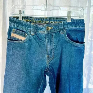 Prana Mens 28X30 Blue Medium Wash Denim Straight Leg Jeans 5-Pocket Belt Loops